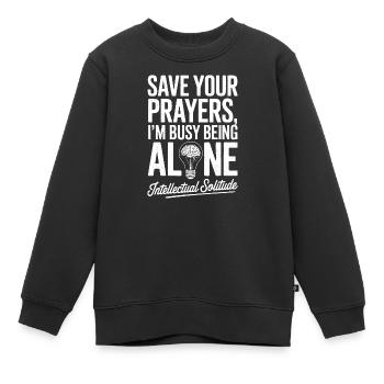 Allein mit intellektueller Einsamkeit - Kinder Premium Organic Sweatshirt - Schwarz - Vorne - AI Model Kid Female (0cm)