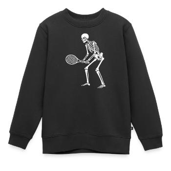 Skeleton plays tennis  - Kids Premium Organic Sweatshirt - black - Front - AI Model Kid Female (0cm)