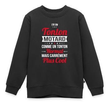 J'ai un tonton motard plus cool - Sweat Premium enfant bio - noir - Devant - AI Model Kid Female (0cm)