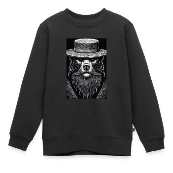 Le Grizzli silencieux - Sweat Premium enfant bio - noir - Devant - AI Model Kid Female (0cm)