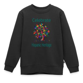 Feiern Sie das hispanische Erbe (W2) - Kinder Premium Organic Sweatshirt - Schwarz - Vorne - AI Model Kid Female (0cm)