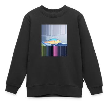 Huile - Sweat Premium enfant bio - noir - Devant - AI Model Kid Female (0cm)