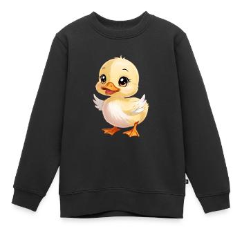 Baby- Entchen - Kinder Premium Organic Sweatshirt - Schwarz - Vorne - AI Model Kid Female (0cm)