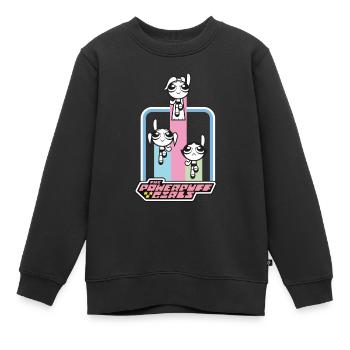 Les Supers Nanas Bleu Rouge Vert - Sweat Premium enfant bio - noir - Devant - AI Model Kid Female (0cm)