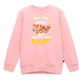 Buffet Theke Selbstbedienung Getränke - Kinder Premium Organic Sweatshirt - Rosa - Vorne - AI Model Kid Female (0cm)