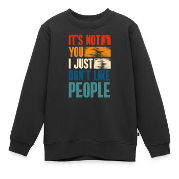 Sarcasme Foule Misanthropie Rejet - Sweat Premium enfant bio - noir - Devant - AI Model Kid Female (0cm)