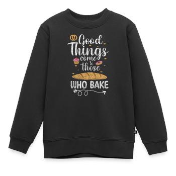 Bäcker Beruf Teig - Kinder Premium Organic Sweatshirt - Schwarz - Vorne - AI Model Kid Female (0cm)