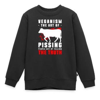 Végétalien Végétarien Sans viande saine - Sweat Premium enfant bio - noir - Devant - AI Model Kid Female (0cm)