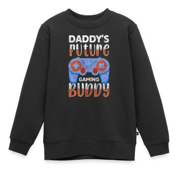 Bébé Papa Amour Ventre - Sweat Premium enfant bio - noir - Devant - AI Model Kid Female (0cm)