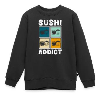 Japan Nigiri Stäbchen - Kinder Premium Organic Sweatshirt - Schwarz - Vorne - AI Model Kid Female (0cm)