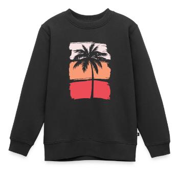 Silhouette de palmier - Sweat Premium enfant bio - noir - Devant - AI Model Kid Female (0cm)
