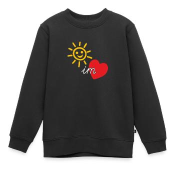 Sonne im Herzen, Sommer, Fröhlichkeit, Güte - Kinder Premium Organic Sweatshirt - Schwarz - Vorne - AI Model Kid Female (0cm)