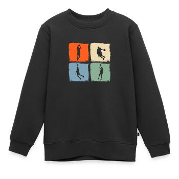 Basketballspieler Basketball - Kinder Premium Organic Sweatshirt - Schwarz - Vorne - AI Model Kid Female (0cm)