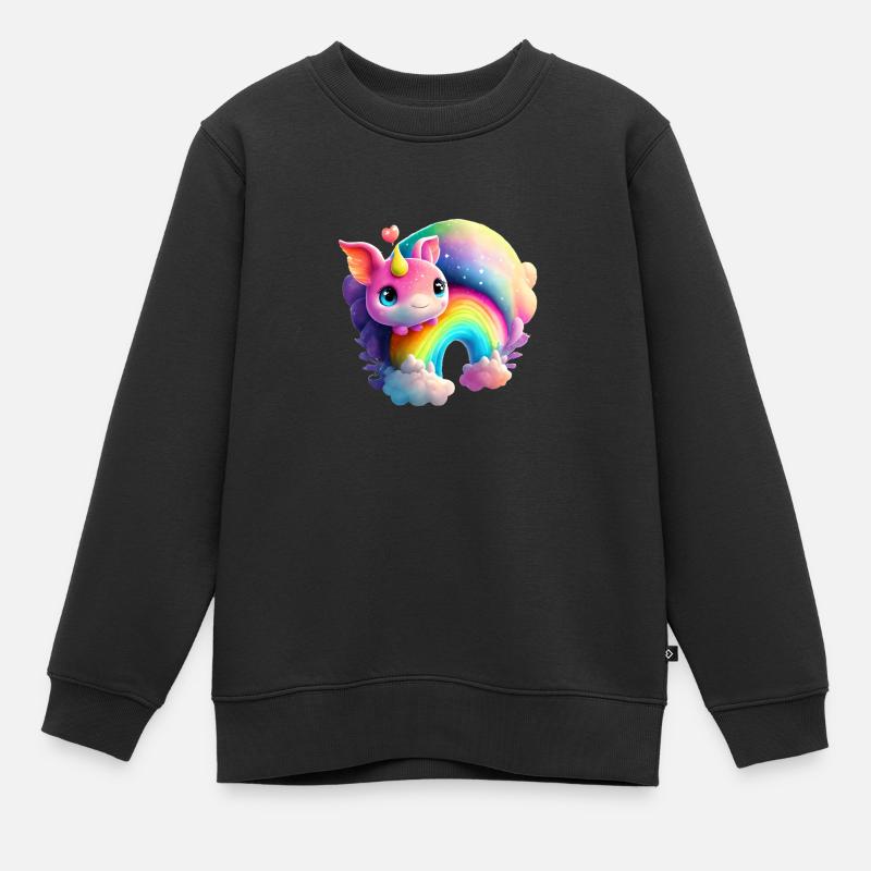 Arc-en-ciel - Sweat Premium enfant bio - noir
