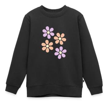 Blume pastell Blume Blumen pastell Blumen flieder - Kinder Premium Organic Sweatshirt - Schwarz - Vorne - AI Model Kid Female (0cm)