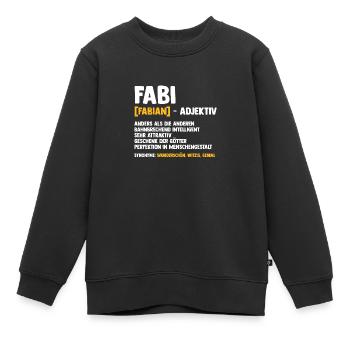 Fabian - Kinder Premium Organic Sweatshirt - Schwarz - Vorne - AI Model Kid Female (0cm)