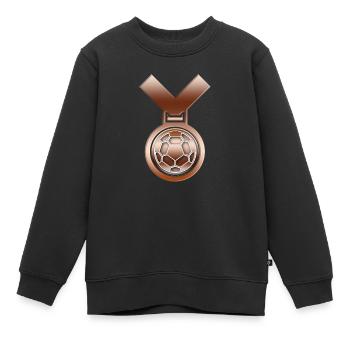Médaille de bronze du football - Sweat Premium enfant bio - noir - Devant - AI Model Kid Female (0cm)