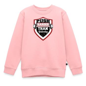 Fitness Muskel Kniebeugen Kreuzheben Athlet Sport - Kinder Premium Organic Sweatshirt - Rosa - Vorne - AI Model Kid Female (0cm)
