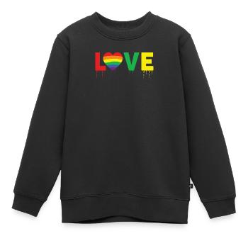Schwul Gay-Pride - Love LGBTQ Homosexuell Schwule - Kinder Premium Organic Sweatshirt - Schwarz - Vorne - AI Model Kid Female (0cm)