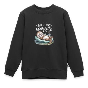 Komisch, ich bin schrecklich erschöpft - Kinder Premium Organic Sweatshirt - Schwarz - Vorne - AI Model Kid Female (0cm)
