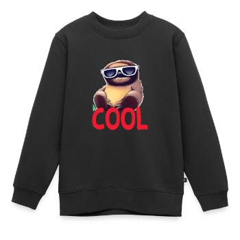 cooles Faultier - Cool sloth - Kinder Premium Organic Sweatshirt - Schwarz - Vorne - AI Model Kid Female (0cm)