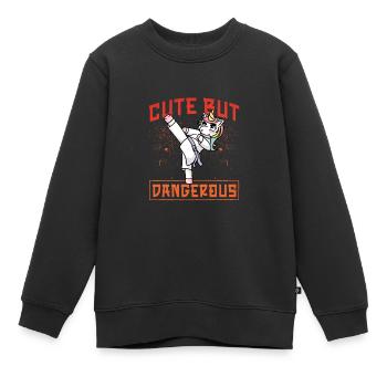 Karate Einhorn - Kinder Premium Organic Sweatshirt - Schwarz - Vorne - AI Model Kid Female (0cm)