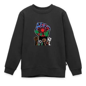 ROMA REVOLUTION - Kinder Premium Organic Sweatshirt - Schwarz - Vorne - AI Model Kid Female (0cm)