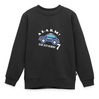Alarm ich bin schon 7 Polizei - Kinder Premium Organic Sweatshirt - Schwarz - Vorne - AI Model Kid Female (0cm)