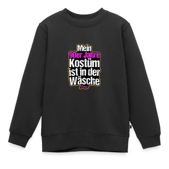 Kostüm in der Wäsche Retro Neunziger 90er 80er - Kinder Premium Organic Sweatshirt - Schwarz - Vorne - AI Model Kid Female (0cm)