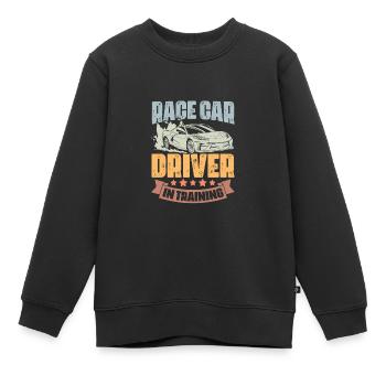 Race Car Driver In Training Retro Car Race - Kinder Premium Organic Sweatshirt - Schwarz - Vorne - AI Model Kid Female (0cm)