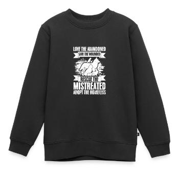 Inspirational Animal Foster For Kind Animal Rights - Kinder Premium Organic Sweatshirt - Schwarz - Vorne - AI Model Kid Female (0cm)