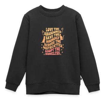 Motivational Animal Foster For Kind Animal Rights - Kinder Premium Organic Sweatshirt - Schwarz - Vorne - AI Model Kid Female (0cm)