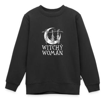 Sorcière Femme Magique Sorcellerie Une Sorcière Sorcellerie - Sweat Premium enfant bio - noir - Devant - AI Model Kid Female (0cm)