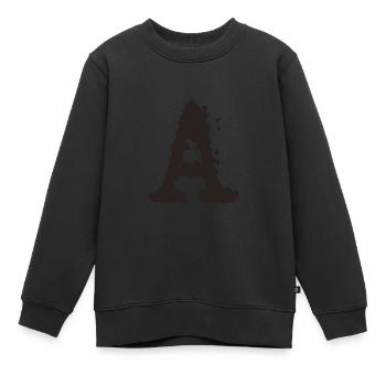A - Sweat Premium enfant bio - noir - Devant - AI Model Kid Female (0cm)