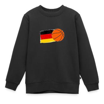 Basketballspieler Deutsche Flagge Basketball - Kinder Premium Organic Sweatshirt - Schwarz - Vorne - AI Model Kid Female (0cm)
