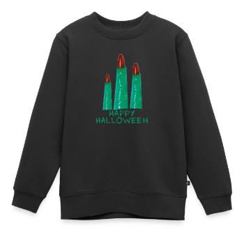 halloween,doigt,joyeux halloween,doigts verts, - Sweat Premium enfant bio - noir - Devant - AI Model Kid Female (0cm)
