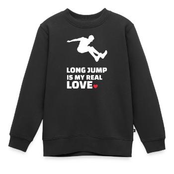 Ich Liebe Weitsprung - Kinder Premium Organic Sweatshirt - Schwarz - Vorne - AI Model Kid Female (0cm)