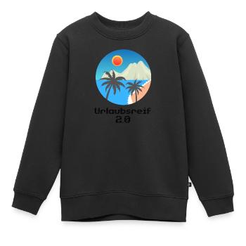 Urlaubsmotiv mit Palmen und Insel, Urlaubsreif 2.0 - Kinder Premium Organic Sweatshirt - Schwarz - Vorne - AI Model Kid Female (0cm)