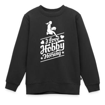 J’aime Hobby Horsing - Coeur - Hobby - Sweat Premium enfant bio - noir - Devant - AI Model Kid Female (0cm)