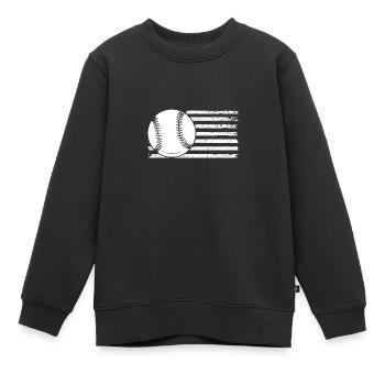 Baseballspieler Baseball - Kinder Premium Organic Sweatshirt - Schwarz - Vorne - AI Model Kid Female (0cm)