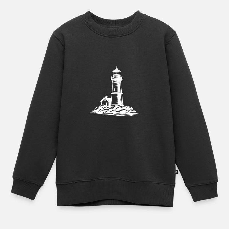 Leuchtturm Küste Symbol - Kinder Premium Organic Sweatshirt - Schwarz