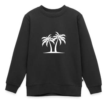 Île Palm - Sweat Premium enfant bio - noir - Devant - AI Model Kid Female (0cm)