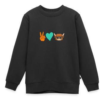 Bovins de buffle Bœufs - Sweat Premium enfant bio - noir - Devant - AI Model Kid Female (0cm)
