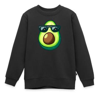 Avocat avec noyau d’avocat lunettes de soleil yeux rouges - Sweat Premium enfant bio - noir - Devant - AI Model Kid Female (0cm)