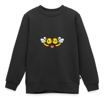 Biene Paar Liebe Valentinstag - Kinder Premium Organic Sweatshirt - Schwarz - Vorne - AI Model Kid Female (0cm)