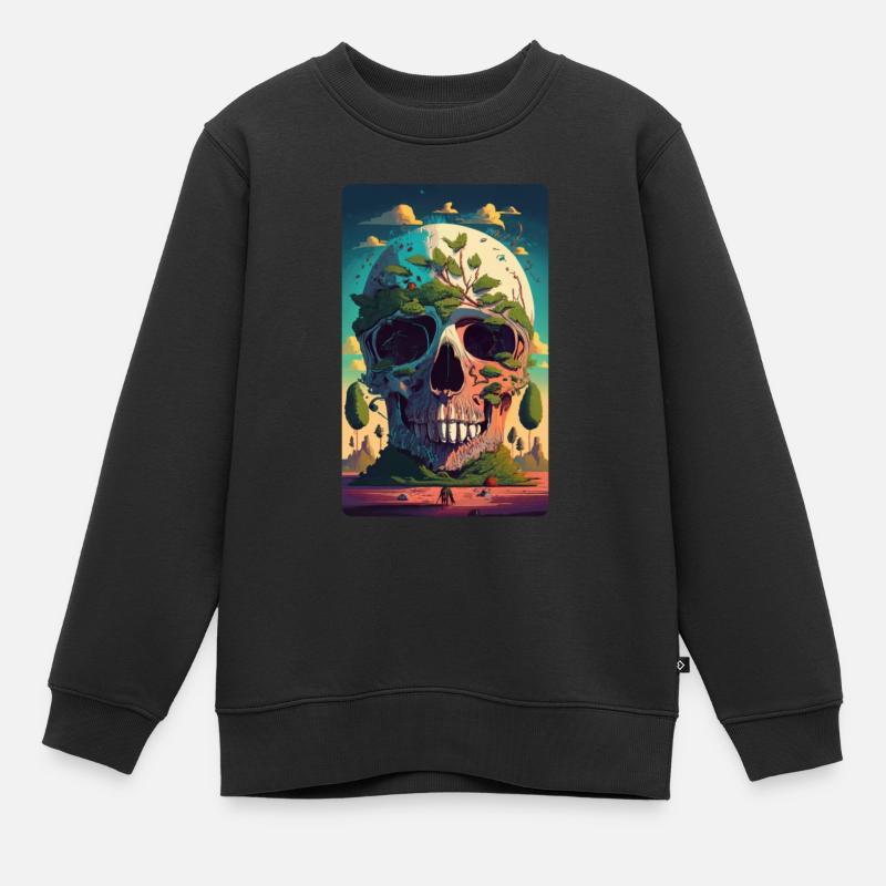 Crâne géant - Sweat Premium enfant bio - noir