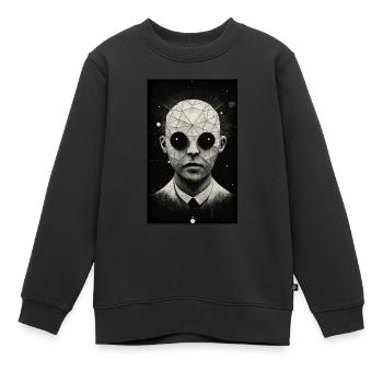 Tête alien - Sweat Premium enfant bio - noir - Devant - AI Model Kid Female (0cm)