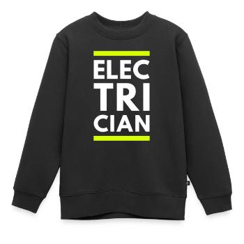 Électricien (deux lignes) - Sweat Premium enfant bio - noir - Devant - AI Model Kid Female (0cm)