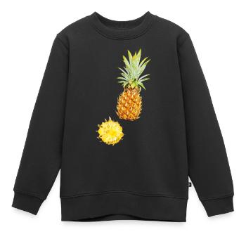 Ananas - Kinder Premium Organic Sweatshirt - Schwarz - Vorne - AI Model Kid Female (0cm)