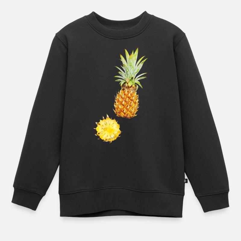 Ananas - Kinder Premium Organic Sweatshirt - Schwarz